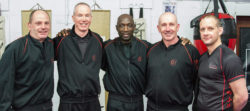 L-R Sifu Paul Spencer, Sifu Mark Solomons, Master Eric Wilson, Sifu Gary Cooper, Sifu Ashley Phillips